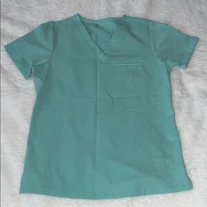 Mandala Teal V-Neck Scrub Top